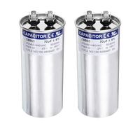 sourcing map 2Pcs 70MFD CBB65 Run Start Capacitor 70uF, 370/440V Round AC Capacitor for AC Motor Run, HVAC, Air Conditioner, Condenser Motors