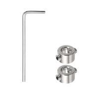 sourcing map 2pcs 7mm Drill Stop Collar Set Depth Stop, Adjustable Stainless Steel Drilling Limit Ring, Anodizing Surface Dowel Shaft Chuck Positioner with Hex Wrench, Silver