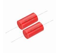 sourcing map 2pcs 8.2uf Frequency Divider Capacitor, 250V Red Axial Audio Speaker Crossover MKP Film Capacitor