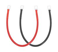 sourcing map 2PCS 8 AWG Battery Cable, 1ft Pure Copper Battery Inverter Cables with 1/4" Ring Terminals for Marine Solar Boat Car RV, Red Black