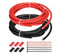 sourcing map 2pcs 8 AWG Silicone Electrical Wire, 8 Gauge 3m/10ft Tinned Copper Electrical Wires with Heat Shrink Tubing & Cable Ties for Automotive, Motor, RV Inverter - Red & Black