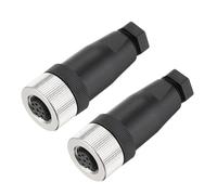 sourcing map 2Pcs 8 Pin M12 Female Aviation Connector Wire Plug A Coding 12mm Circular Sensor Connector Waterproof IP67 for Cable