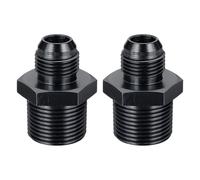 sourcing map 2Pcs 8AN Male Flare to 3/4" NPT Pipe Fitting, Aluminum Straight Male Union Coupler Connector Fuel Hose Adapter for Automotive, Black