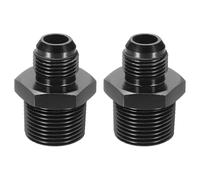 sourcing map 2pcs 8AN Male to 3/4" NPT Male Straight Flare Adapter Pipe Thread Fitting Adapter Aluminum Fuel Hose Line Fitting for Vehicles, Black