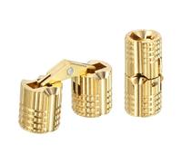 sourcing map 2Pcs 8mm Brass Barrel Hinges Hidden Invisible Concealed Furniture Hinges 180 Degree Opening Angle for DIY Jewelry Box, Gold
