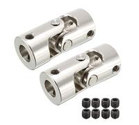 sourcing map 2pcs 8mm to 10mm Inner Dia Rotatable Universal Steering Shaft U Joint Coupler L35XD16