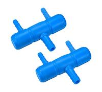 sourcing map 2Pcs 8mm to 5.5mm 2 Ways Air Line Tubing Splitter Connector Fish Tank Oxygen Pipe Air Tubing Adapter for Aquarium, Blue