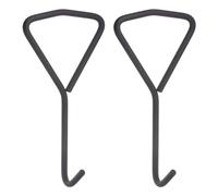 sourcing map 2pcs 9.8" Manhole Hook Versatile Manhole Cover Lifter Heavy Loading Carbon Steel Lid Puller with Rotated Handle for Manhole Covers & Storm Drain Cover, Black