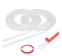 sourcing map 2Pcs 9.84ft Flexible Molding Trim, 10mm Width Peel and Stick Bead Wall Trim for Window Frame Bathroom Mirror Border Cabinet TV Wall Edge Decorative, White