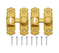 sourcing map 2Pcs 90/180 Degree Flip Gate Latches, Aluminum Alloy Flip Sliding Barn Door Latch with Screws, Heavy Door Lock for Barn Cabinet Wood Fence, Garage Window, Gold