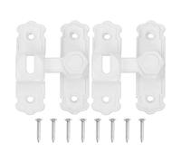 sourcing map 2Pcs 90/180 Degree Flip Gate Latches, Aluminum Alloy Flip Sliding Barn Door Latch with Screws, Heavy Door Lock for Barn Cabinet Wood Fence, Garage Window, White