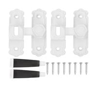 sourcing map 2Pcs 90/180 Degree Flip Gate Latches, Aluminum Alloy Flip Sliding Barn Door Latch with Screws & Glue, Heavy Door Lock for Barn Cabinet Wood Fence, Garage Window, White