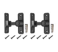 sourcing map 2Pcs 90/180 Degree Positioning Gate Latch, Zinc Alloy Flip Sliding Barn Door Lock with Handle, Heavy Door Latches for Barn Cabinet Wood Fence Garage (Black)