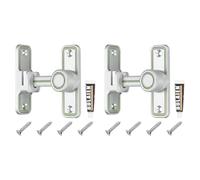 sourcing map 2Pcs 90/180 Degree Positioning Gate Latch, Zinc Alloy Flip Sliding Barn Door Lock with Handle, Heavy Door Latches for Barn Cabinet Wood Fence Garage (Silver Night Glow)