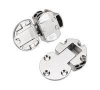 sourcing map 2Pcs 90 Degree Hidden Flap Hinges, 1.93" x 1.18", Zinc Alloy Cabinet Door Concealed Hinge for Cabinet Door Folding Computer Desk, Silver