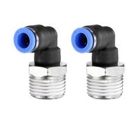sourcing map 2pcs 90 Push to Connect Fittings 1/2" NPT Male Thread x 8mm ID Elbow Fitting Quick Connect Air Hose Pneumatic for Water Gas Oil Pipe