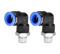 sourcing map 2pcs 90 Push to Connect Fittings 1/4" NPT Male Thread x 12mm ID Elbow Fitting Quick Connect Air Hose Pneumatic for Water Gas Oil Pipe