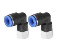 sourcing map 2pcs 90 Push to Connect Fittings 10mm Tube OD x 1/4" NPT Female Thread Elbow Fitting Quick Connect Air Hose Pneumatic Push Lock Connector for Water Gas Oil Pipe
