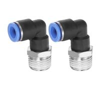 sourcing map 2pcs 90 Push to Connect Fittings G 10mm Tube OD x 1/2" NPT Male Thread Elbow Fitting Quick Connect Air Hose Pneumatic Push Lock Connector for Water Gas Oil Pipe