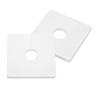 sourcing map 2Pcs ABS Plastics Square Shaped Escutcheon Plate, Wall Split Flange, 22mm Diameter Wall-Mounted Pipe Mouth Decorative Cover, White