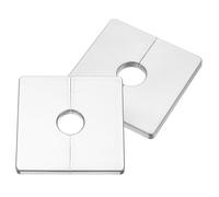 sourcing map 2Pcs ABS Plastics Square Shaped Escutcheon Plate, Wall Split Flange, 22mm Diameter Wall-Mounted Pipe Mouth Decorative Cover, Silver