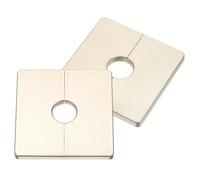 sourcing map 2Pcs ABS Plastics Square Shaped Escutcheon Plate, Wall Split Flange, 22mm Diameter Wall-Mounted Pipe Mouth Decorative Cover, Gold