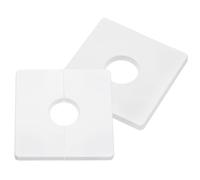 sourcing map 2Pcs ABS Plastics Square Shaped Escutcheon Plate, Wall Split Flange, 28mm Diameter Wall-Mounted Pipe Mouth Decorative Cover, White