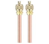 sourcing map 2Pcs Access Service Valves, 1/4" OD x 2.68" Length Brass Copper Refrigerant Filling Access Valves Air Conditioner Charge Needle Valve for HVAC Systems Repair