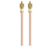 sourcing map 2Pcs Access Service Valves, 1/4" OD x 4.72" Length Brass Copper Refrigerant Filling Access Valves Air Conditioner Charge Needle Valve for HVAC Systems Repair