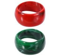 sourcing map 2pcs Acrylic Chunky Bangle Bracelets for Women, Acrylic Resin Bangle Statement Acetate Cuff Wristband Bracelet Fashion Jewelry, Red, Green