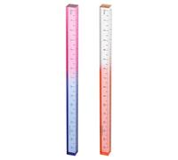 sourcing map 2pcs Acrylic Clear Straight Rulers 15/15cm Metric Transparent Gradient Three-Dimensional Plastic Ruler Square Cube Measuring Tool for Office, Orange/Blue Pink