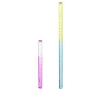 sourcing map 2pcs Acrylic Clear Straight Rulers 15/30cm Metric Transparent Gradient Three-Dimensional Plastic Ruler Square Cube Measuring Tool for Office, Purple/Blue