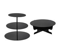 sourcing map 2Pcs Acrylic Cupcake Stand Set - Include 3 Tier Round Cake Stand 1 Tier Dessert Stands Holder Round Cupcake Holder for Tea Party Wedding Birthday Party Supplies, Black