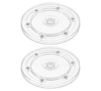 sourcing map 2Pcs Acrylic Lazy Susan Turntable, 5.5 Inch Clear Turntable Organizer Ball Bearing 360 Degree Rotating Tray for Spice Rack Table Cake Kitchen Pantry Decorating Bathrooms