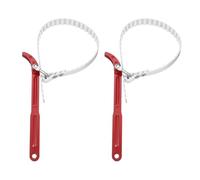 sourcing map 2Pcs Adjustable Belt Strap Wrench 12 Inch Handle Belt Strap Wrench Oil Filter Spanners in Bag for Replacing Water Oil Filter PVC Pipe Joints, Red/White