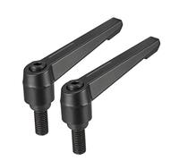 sourcing map 2pcs Adjustable Clamping Lever Handle M10 x 20mm Metric Black Oxide Carbon Steel Male Threaded Stud Hand Knobs Rotating Screw Handles Bolts with Locking Lever Black