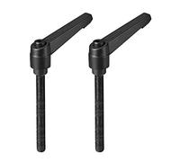 sourcing map 2pcs Adjustable Clamping Lever Handle M8 x 80mm Metric Black Oxide Carbon Steel Male Threaded Stud Hand Knobs Rotating Screw Handles Bolts with Locking Lever Black