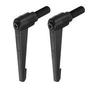 sourcing map 2pcs Adjustable Clamping Lever Handles M16 x 40mm Male Thread Bolt Knobs Rotating Screw Locking Quick Release Ratchet Push Button Handle, Black