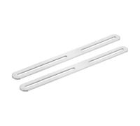 sourcing map 2Pcs Adjustable Flat Mending Plate Support with Slot, 11.02 x 0.94 Inch Stainless Steel Slotted Straight Brace Brackets for Wooden Furniture, Silver