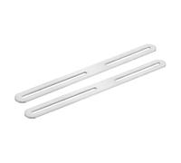 sourcing map 2Pcs Adjustable Flat Mending Plate Support with Slot, 14.17 x 0.94 Inch Stainless Steel Slotted Straight Brace Brackets for Wooden Furniture, Silver