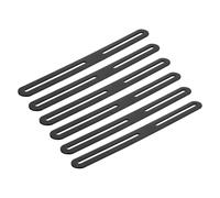 sourcing map 2Pcs Adjustable Flat Mending Plate Support with Slot, 14.17 x 0.94 Inch Stainless Steel Slotted Straight Brace Brackets for Wooden Furniture, Black