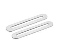 sourcing map 2Pcs Adjustable Flat Mending Plate Support with Slot, 3.54 x 0.75 Inch Stainless Steel Slotted Straight Brace Brackets for Wooden Furniture, Silver