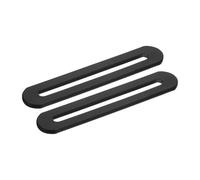 sourcing map 2Pcs Adjustable Flat Mending Plate Support with Slot, 3.54 x 0.75 Inch Stainless Steel Slotted Straight Brace Brackets for Wooden Furniture, Black