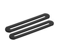 sourcing map 2Pcs Adjustable Flat Mending Plate Support with Slot, 4.33 x 0.75 Inch Stainless Steel Slotted Straight Brace Brackets for Wooden Furniture, Black