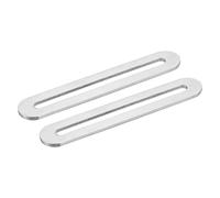 sourcing map 2Pcs Adjustable Flat Mending Plate Support with Slot, 4.33 x 0.75 Inch Stainless Steel Slotted Straight Brace Brackets for Wooden Furniture, Silver