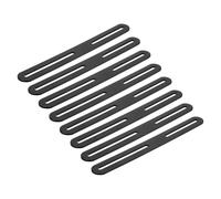 sourcing map 2Pcs Adjustable Flat Mending Plate Support with Slot, 8.46 x 0.94 Inch Stainless Steel Slotted Straight Brace Brackets for Wooden Furniture, Black