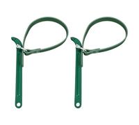 sourcing map 2Pcs Adjustable Strap Wrench 8 Inch Steel Handle Belt Strap Wrench Oil Filter Spanner for Replacing Water Oil Filter PVC Pipe Joints, Green