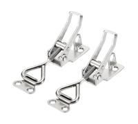sourcing map 2pcs Adjustable Toggle Clamp M5 x 24mm 220lbs Holding Capacity 4001 Style Quick Release Pull Latches Clamps Hasp with Lock Hole for Smoker Lid Jig Tool Box Case, Silver