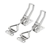 sourcing map 2pcs Adjustable Toggle Clamp M5 x 24mm 220lbs Holding Capacity 4001 Style Quick Release Pull Latches Clamps Hasp for Smoker Lid Jig Tool Box Case, Silver