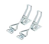 sourcing map 2pcs Adjustable Toggle Clamp M5 x 27mm 220lbs Holding Capacity 4001 Style Quick Release Pull Latches Clamps Hasp for Smoker Lid Jig Tool Box Case, Silver